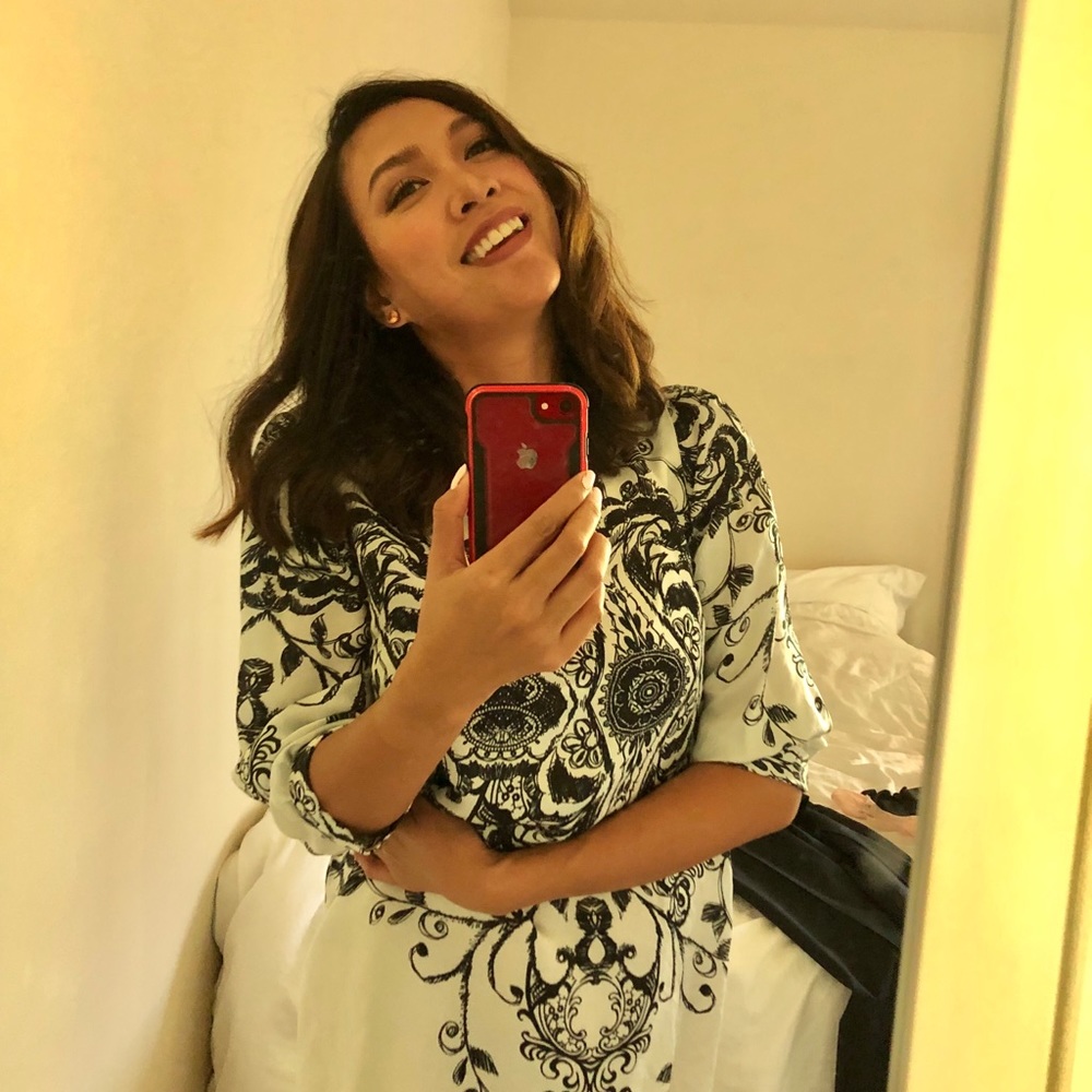 Spring Printed Floral silk Dress - Picture 6 of 7